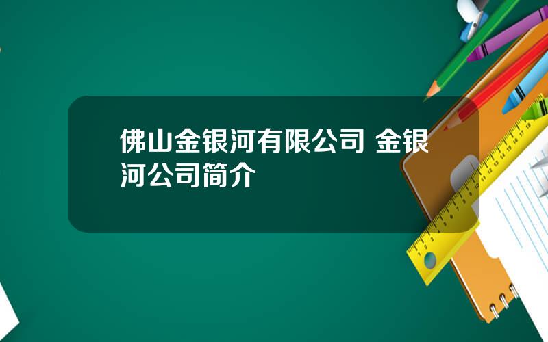 佛山金银河有限公司 金银河公司简介